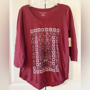 Lucky Brand Long Sleeve T-Shirt - Wine